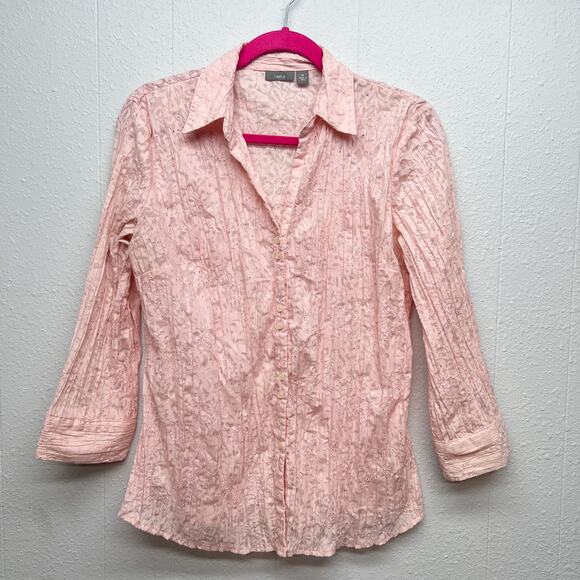 Apt.9 Embroidered Eyelet Soft Girl Fairy Prairie Cottage Pink Top Womens Medium - Picture 1 of 14